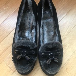 Stuart Weitzman faux fur flats